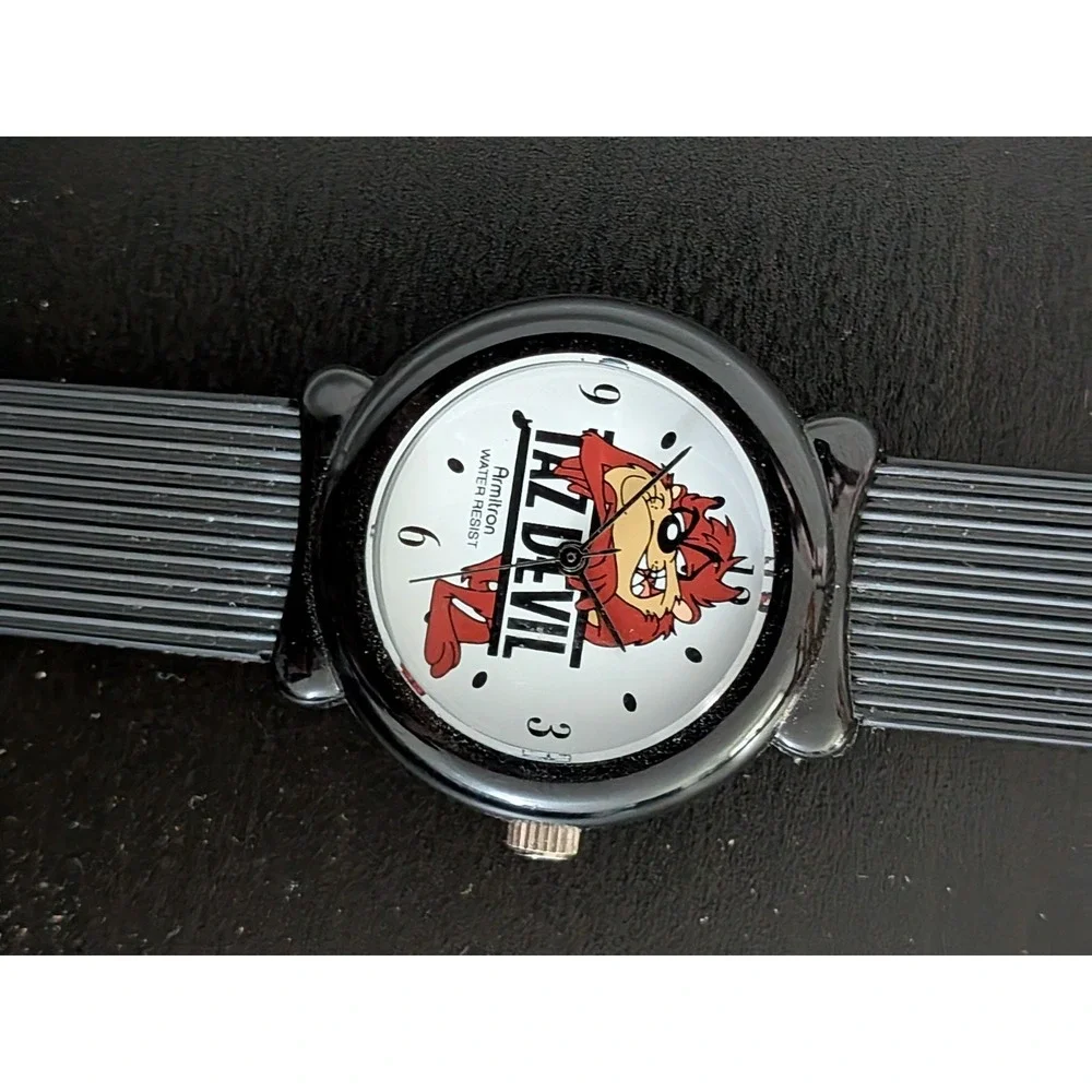 Vintage Taz Devil Tasmanian Devil‎ Looney Tunes Watch Armitron 1998 Black